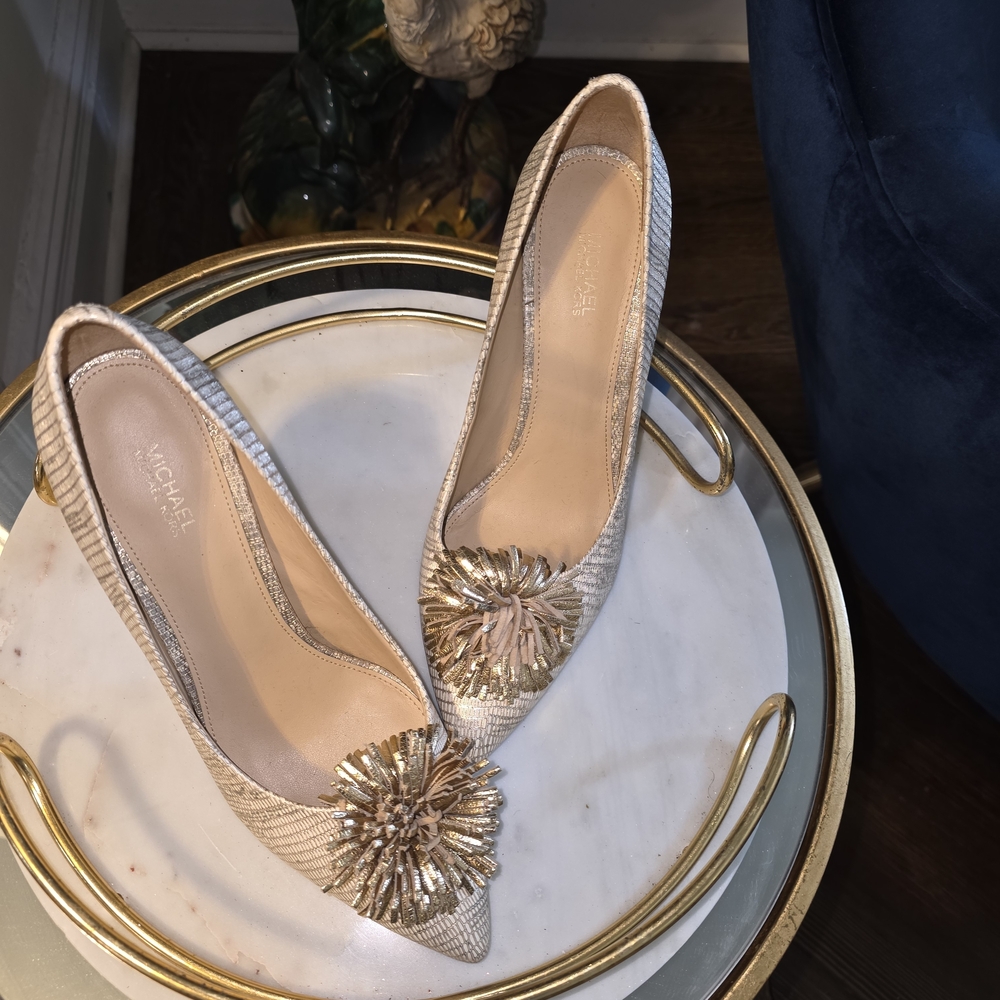 Michael Kors Gold and Cream Heels